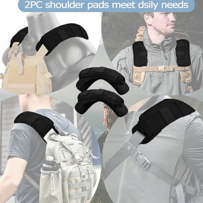 ZINMARK 2Pcs Thick Cushioned Shoulder Pads, Anti-Slip Design and Breathable Mesh Pads for Shoulder Strap,Soft and Comfortable - color: Black