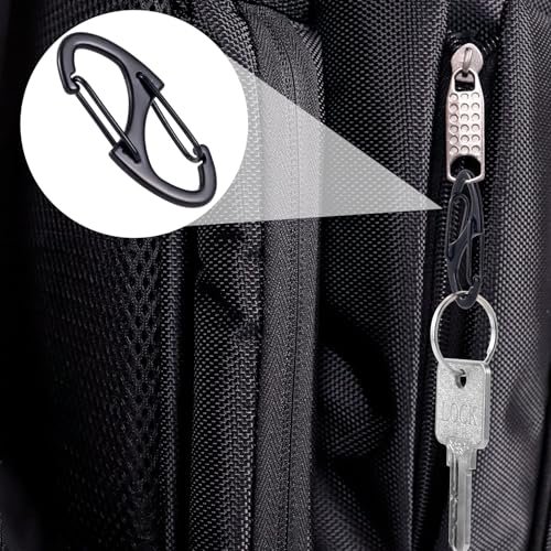 HINZIC 10pcs Anti Theft Zipper Locks, Dual Opening Theft Deterrent Clasps, Zipper Clips Replacement for Backpacks, Luggage, Clothing, Traveling Outdoor Sports- Black & Silver - color: 10pcs- Black & Silver