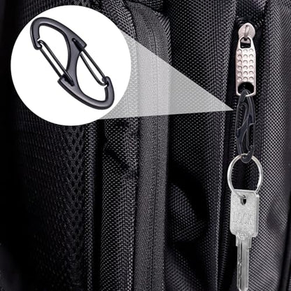 HINZIC 10pcs Anti Theft Zipper Locks, Dual Opening Theft Deterrent Clasps, Zipper Clips Replacement for Backpacks, Luggage, Clothing, Traveling Outdoor Sports- Black & Silver - color: 10pcs- Black & Silver