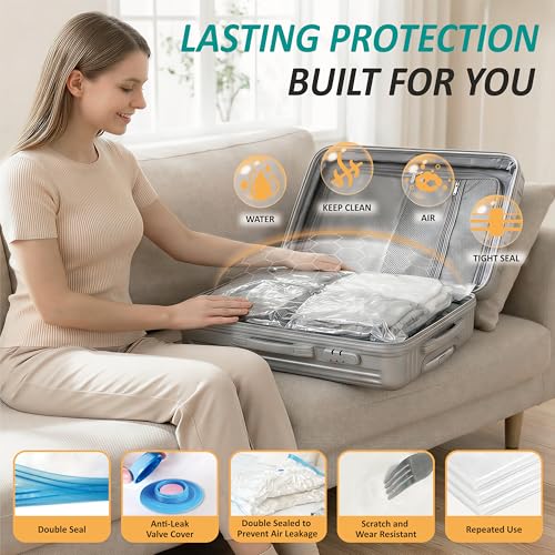 Travel Vacuum Storage Bags with Rechargeable Cordless USB Pump, 30 Combo