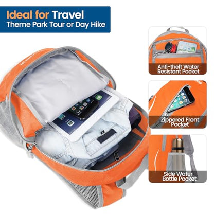 ZOMAKE Ultra Lightweight Packable Backpack 25L, Foldable Hiking Backpacks Water Resistant Small Folding Daypack for Travel(Orange) - color: Orange-b