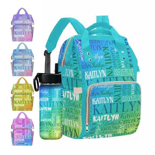 MyPupSocks Customize Diaper Bag for Baby Girl, Personalized Name Diapering Backpack Nappy Baby Bags Casual Daypack Travel Shoulder Bag for Unisex Hiking Camping Work Outdoor - color: Color 09