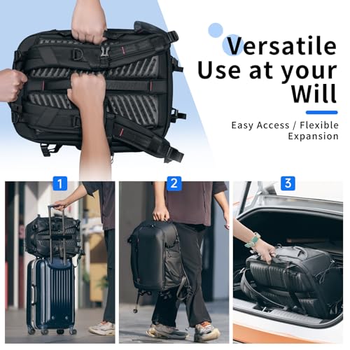 UURig ULANZI BP09 Traker Camera Backpack • 22L • Versatile Camera Travel Bag • Quick Access • Well Organized Professional Photography Storage • Shoulder Backpack • for Sony/Nikon DSLR Cameras - size: BP09 22L Shoulder Bag