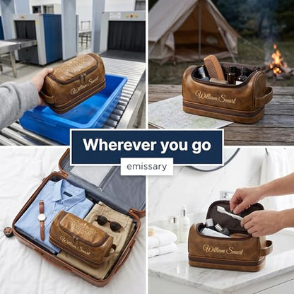 Road Trip Essentials Personalized Toiletry Bag for Men, Gym Toiletry Bag, 3D Engraved Personalized Gifts for Men Dad Husband Boyfriend, RV Travel Gear Hanging Waterproof Summer Travel Accessories - color: Father's Day Edition