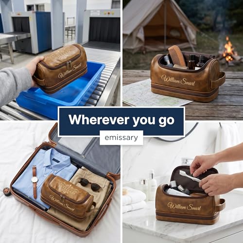 Groomsmen Gifts Personalized Toiletry Bag for Men, 3D Engraved Travel Toiletry Bag with Hanging Hook, Personalized Gifts for Men Groom Groomsmens Proposal, Unique Wedding Party Favors - color: Groomsmen Gift