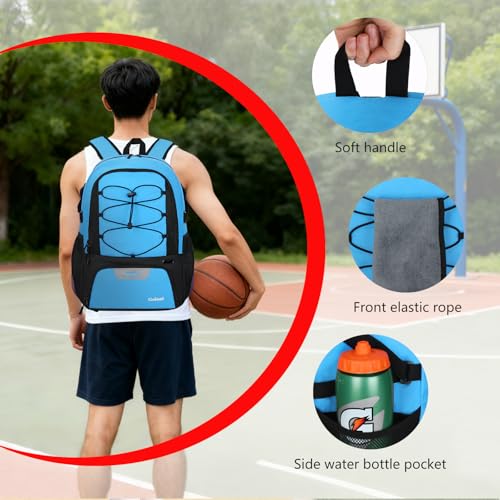 Goloni 40L Basketball Bag,Large Basketball Backpack with Ball Compartment & Shoe Compartment,Backpack for Soccer,Volleyball - color: blue