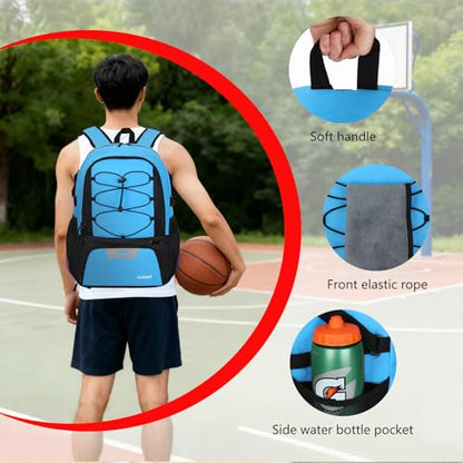 Goloni 40L Basketball Bag,Large Basketball Backpack with Ball Compartment & Shoe Compartment,Backpack for Soccer,Volleyball - color: blue