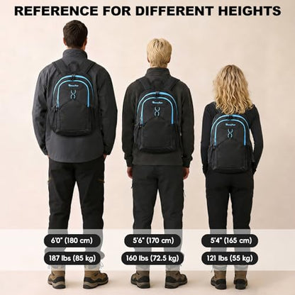 Seektop 15L Small Lightweight Hiking Backpack for Men Women Foldable Packable UltraLight Daypack for Travel Daily Outdoor - color: Black