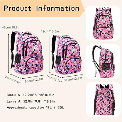 Bansusu Geometric Print Kids Backpack for Girls Boys School Bag Bookbags - color: Blue-a, size: Small-A