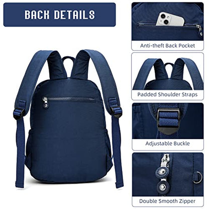 Hiking Waterproof 13" Laptop Backpack Purse for Women and Men,Travel Backpack - color: Dark Blue