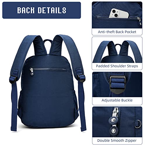 Hiking Waterproof 13" Laptop Backpack Purse for Women and Men,Travel Backpack - color: Dark Blue