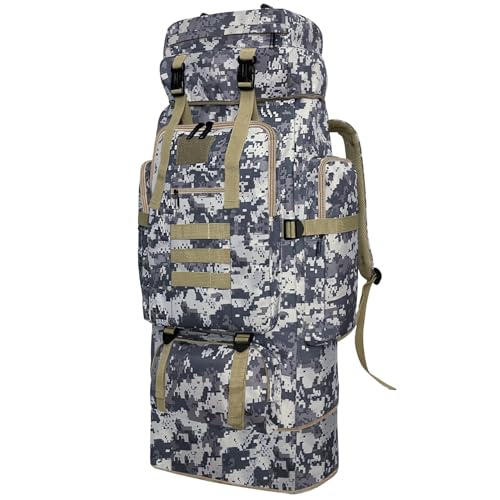 Hiking Backpack, 100L Large Camping Backpack, Expandable Waterproof MOLLE Rucksack, Outdoor Sport Travel Daypack Military Tactical Back pack for Men Women (Camouflage) - color: 100l Camo