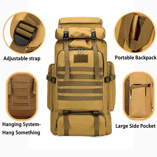 YFREAL 80L Hiking Camping Backpack,Hunting Backpack for Outdoor,Backpack Waterproof,Tactical Backpack for Men Women - color: City Camouflage