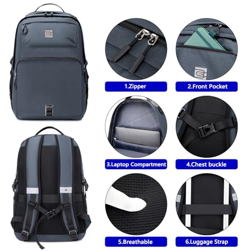 Laptop Backpack, Lightweight Waterproof Material, Travel Sports Bag, Suitable for 16 inch Laptops (Gray) - color: Gray
