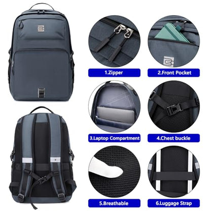 Laptop Backpack, Lightweight Waterproof Material, Travel Sports Bag, Suitable for 16 inch Laptops (Gray) - color: Gray