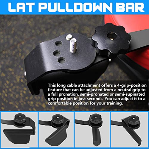 Adjustable Lat Pull down Bar, Cable Machine Attachments for Gym, Home Gym Fitness T-bar Row Pulldown Attachments, Lat Pull Down Machine Wide Grip Neutral Grip Handle - color: SP-B03
