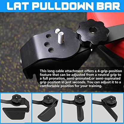 Adjustable Lat Pull down Bar, Cable Machine Attachments for Gym, Home Gym Fitness T-bar Row Pulldown Attachments, Lat Pull Down Machine Wide Grip Neutral Grip Handle - color: SP-B03