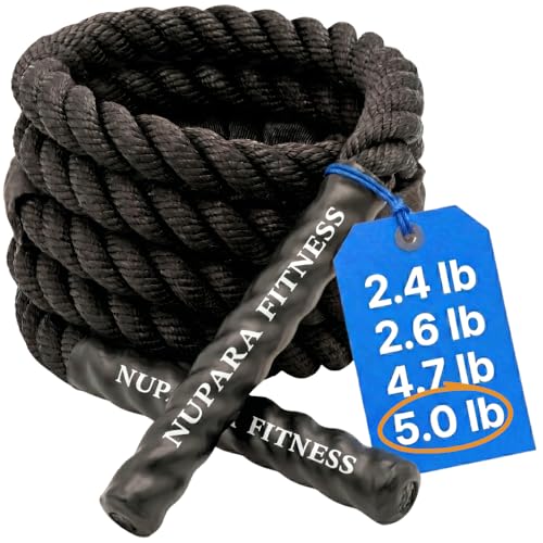 Weighted Jump Rope for Men and Women | Heavy Jump Rope for Fitness, Strength, Cardio, Muay Thai, MMA, Boxing, and Weight Loss. 2.4lb to 5lb.. - color: 5.0LB 9.8 ft