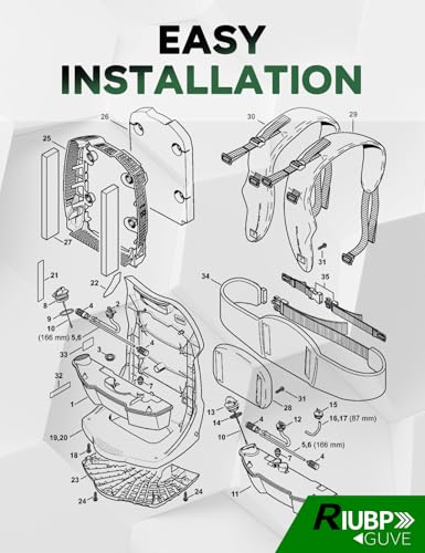 1 Pair of Left and Right Shoulder Straps Fit for Husqavarna 150BF 150BT 170BF 170BT 350BF 350BT 370BFS 370BTS Backpack Blower Replace 511803001 511802901 Backpack Blower Straps