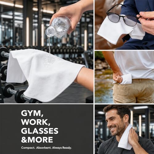 Ultra Absorbent Microfiber Towel Quick Dry Sweat Cloth for Gym Workout and Running - color: White