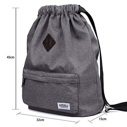 KAUKKO Drawstring Sports Backpack Gym Yoga Bag Shoulder Rucksack for Men and Women(1031-GRAY2PC) - color: 31-grey(2pc)