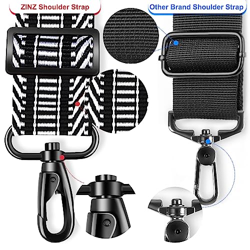 ZINZ 74" Shoulder Strap with Fixed Pad and Dual Balanced Buckles，Black White Jacquard - color: Black White Jacquard