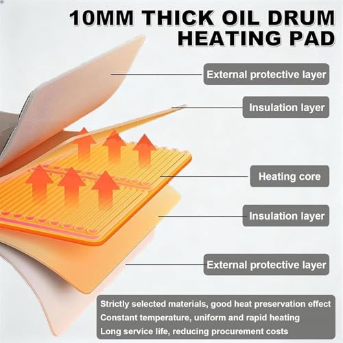 Professional 275-Gallon IBC Tote Heating Blanket – 4000W Fast Heating Electric Heater Jacket, Adjustable 120°C, Fast & Even Heat, Fireproof Silicone, Waterproof - color: Gray