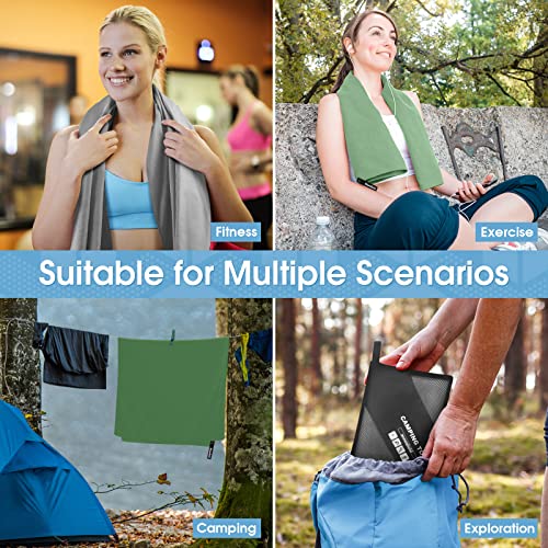 Camping Quick Dry Towel Set- 3 Pack, Soaking Up Sweat Microfiber Lightweight Sport Towels with Mesh Bag, Travel Towel Suitable for Camping, Beach, Gym, Yoga - size: 3P-24x48 inches