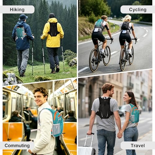 10L Small Hiking Backpack, Mini Travel Daypack for Men Women, Lightweight & Water Resistant - color: Black