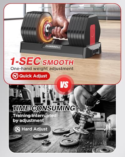 Adjustable Dumbbell Set, All in One Weights Dumbbell with Non-Slip Handle, 1 Hand Quick Adjust weight set for Home Gym - color: 26.5lb Pair