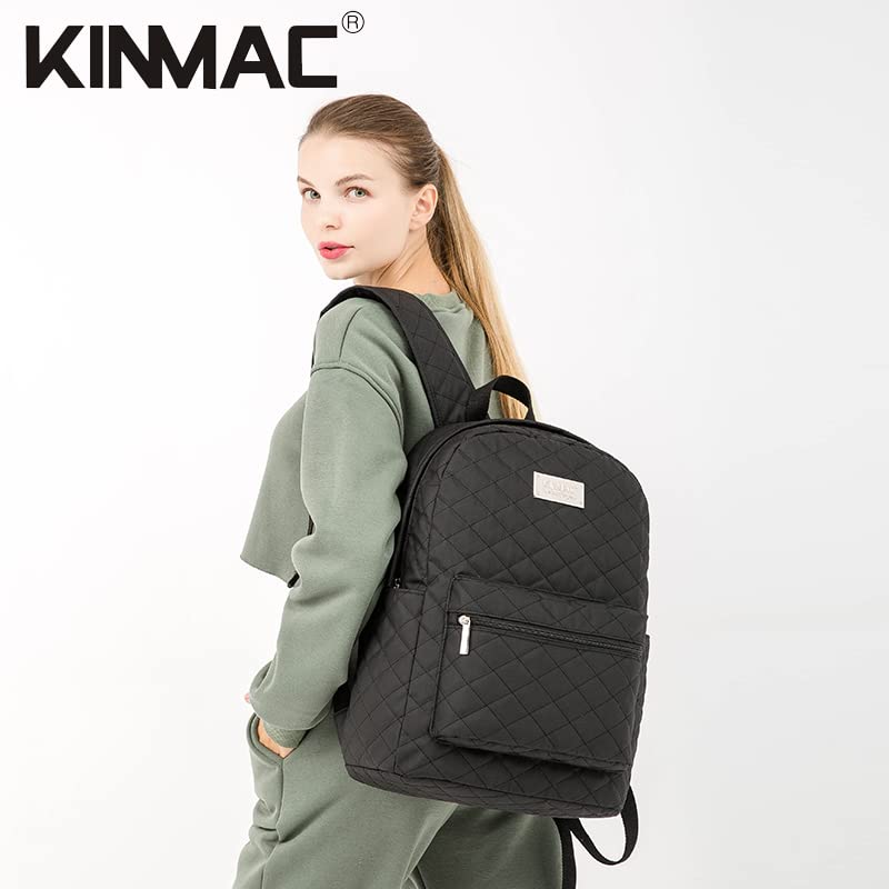 Kinmac Water Resistant Laptop Backpack with USB Charging Port for Laptop Up to 15.6 Inch (Embroider) - color: Black Embroider