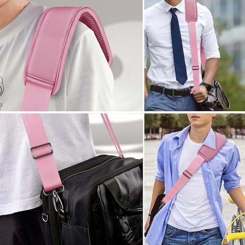 60" Shoulder Strap with Adjustable Thick Removable Pad and Metal Swivel Hooks Fit Laptop Crossbody Bag,Briefcase Duffel Bags - color: Pink