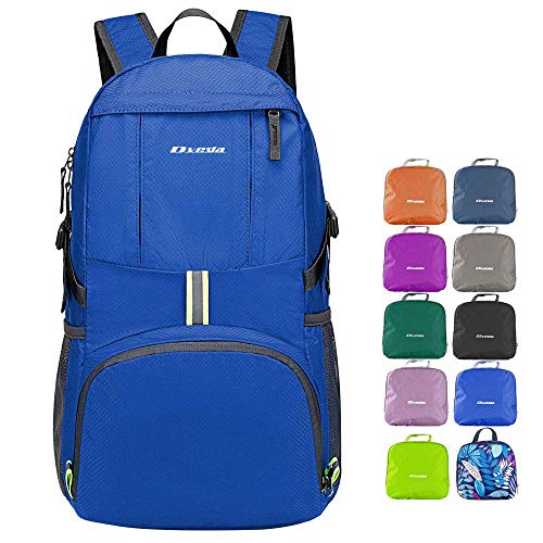 35L Lightweight Packable Backpack Waterproof Durable Hiking Travel Backpack Daypack - color: Blue