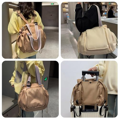 Everyday Bags for Women, Multifunctional Travel Organizer Bag, Large Capacity Tote Backpack, Large Diaper Bag with 15 Pockets, Crossbody and Shoulder Bag (khaki) - color: Khaki