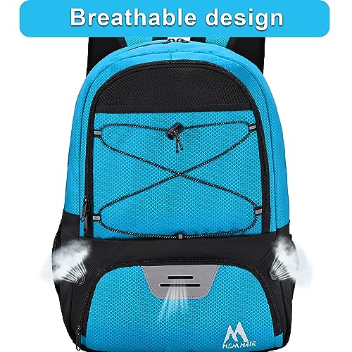 Hsmihair Soccer Bag-Soccer Backpack&Backpack for & Football Volleyball & Basketball,with Ball Compartment and Separate Cleat - color: Blue