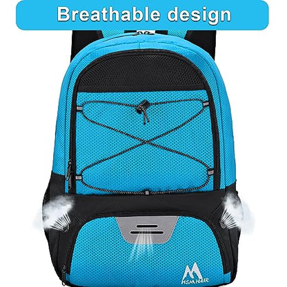 Hsmihair Soccer Bag-Soccer Backpack&Backpack for & Football Volleyball & Basketball,with Ball Compartment and Separate Cleat - color: Blue