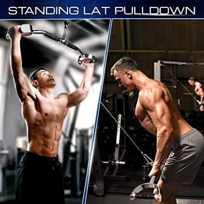 Yes4All Neutral Paddle Grip LAT Pull Down Bar, Range of Motion Spreader Handle Cable Attachments - color: Press Down Bar 27 Inches