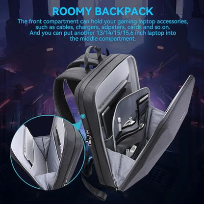 Smatree Hard Double Laptop Backpack for 16 inch ASUS ROG Strix SCAR 16 2025/2024/2023, ROG Strix G16 2025/2024/2023, ROG Zephyrus G16 2025/2024, Razer Blade 16, Alienware M16, DELL G16,HP Victus/OMEN - color: Black-for 16 Inch