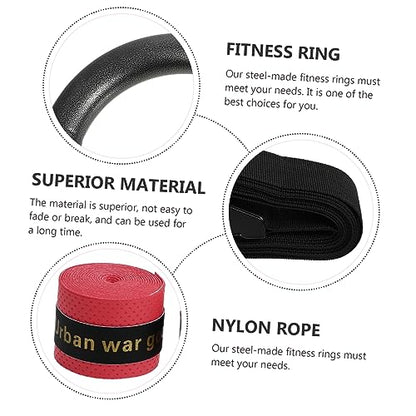 balacoo Portable Workout Ring Set Gymnastics Ring Home Gym Equipment Random Color