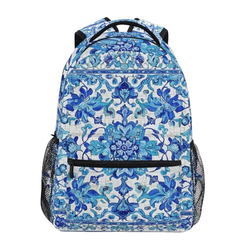 Backpacks for Teacher Nurse Fashion School Book Bag with Chest Strap for College Work Bohemian Boho Vintage Mandala Style Flower - color: Multicolor01