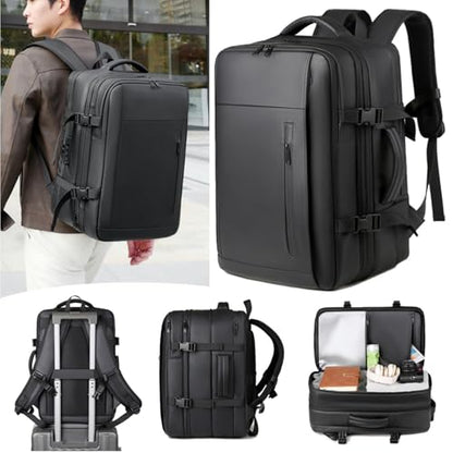 Jiawu Vacuum Backpack with Pump and Combination Lock, 55L Expandable Vacpack Backpack, Air Back Pack, Compression Vacuum Sealed Bags for Laptop, Travel, Business, Camping