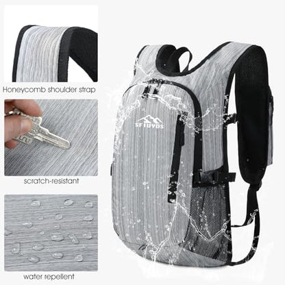 Small Hiking Daypack,15L Waterproof Hiking Backpack Packable Lightweight Travel Day Pack for Women Men (Oxford Grey) - color: Oxford Grey