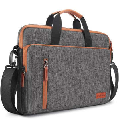 KIZUNA Laptop Case Bag 15.6 Inch Shoulder Water Resistant Handbag For 16" MacBook Pro M1 M2 M3/MacBook Air 15 M2/Lenovo IdeaPad Flex 5i/15 IdeaPad Gaming 3i/Legion Slim 5i Gen 8 - color: Brown, size: 15-15.6 Inch