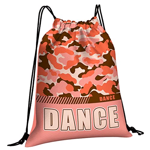 Drawstring Backpack Waterproof Gym Drawstring Bags Sports String Bag Camo Sackpack-Carol Dance Drawstring Bag - color: Dance Drawstring Bags-camo Carol