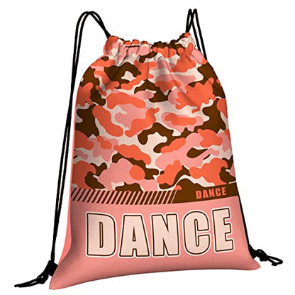 Drawstring Backpack Waterproof Gym Drawstring Bags Sports String Bag Camo Sackpack-Carol Dance Drawstring Bag - color: Dance Drawstring Bags-camo Carol