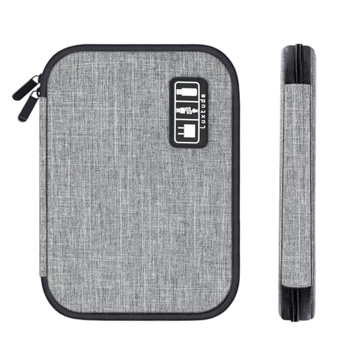 Luxtude Cord Organizer Bag, Travel Cable Organizer Bag, Electronic Organizer Travel Case for Chargers and Cords, Tech Bag & Charger Case, Flying Essentials for Electronics Items/USB,etc - color: Gray, size: Small