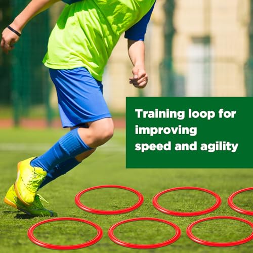 Deekin Agility Rings Speed and Agility Training Rings Exercise Speed Circle Jumping Hoops for Training Toss Equipment - color: Red, size: 15 Inch