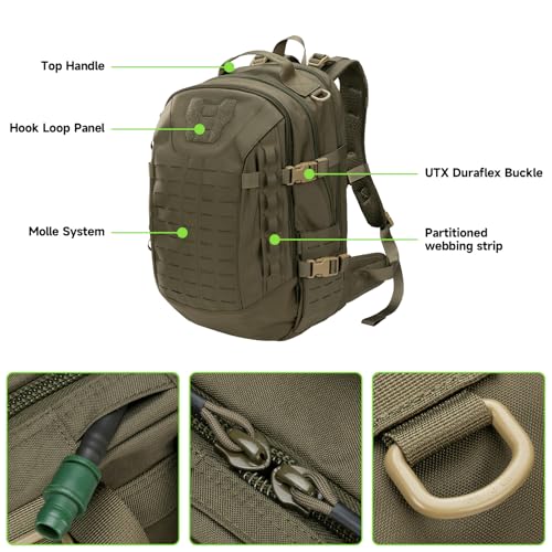 EXCELLENT ELITE SPANKER 40L Tactical Military Backpack for Men and Women Large Rucksack Assault Pack Bag for Outdoor Camping, Hiking(Ranger Green) - color: Ranger Green