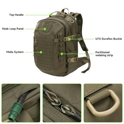 EXCELLENT ELITE SPANKER 40L Tactical Military Backpack for Men and Women Large Rucksack Assault Pack Bag for Outdoor Camping, Hiking(Ranger Green) - color: Ranger Green