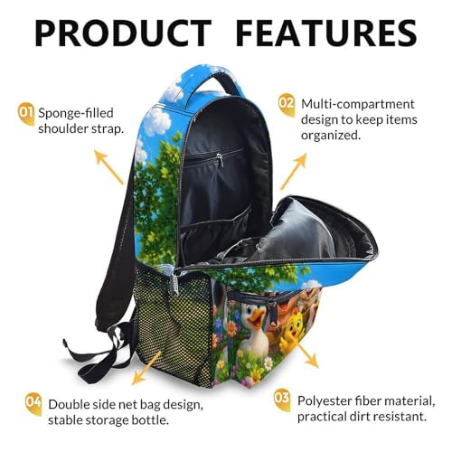 Custom Backpack for Kids Toddlers School Personalized Farm Animal Bookbag for Boys Girls, Funny Cute Schoolbag for Kindergarten Preschool Elementary - color: Green